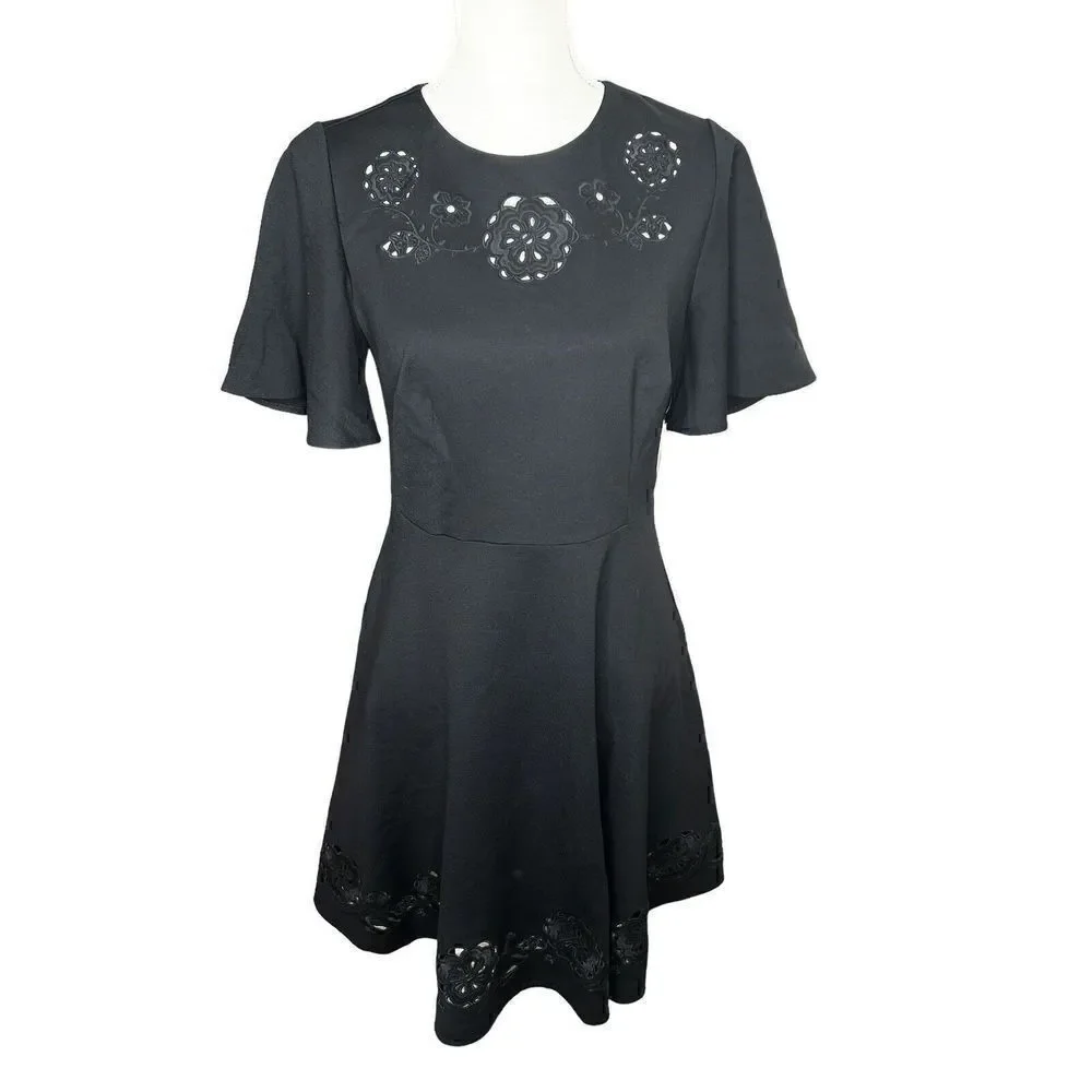 Kate Spade New York Embroidered Cutwork Ponte Dress Size 8 NWT $298